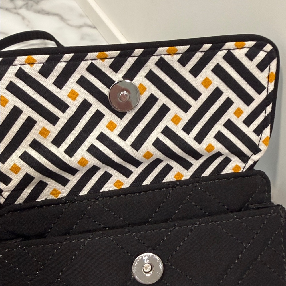 Vera Bradley Black Quilted Mini Crossbody Wristlet - Picture 5 of 8